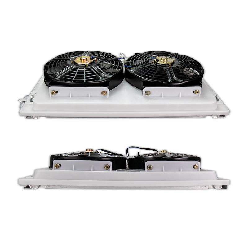 Universal Air Conditioning Condenser Radiator Cooling Fan Assembly 14'' x 23'' for Car Van Bus Truck Pickup A/C Conditioner