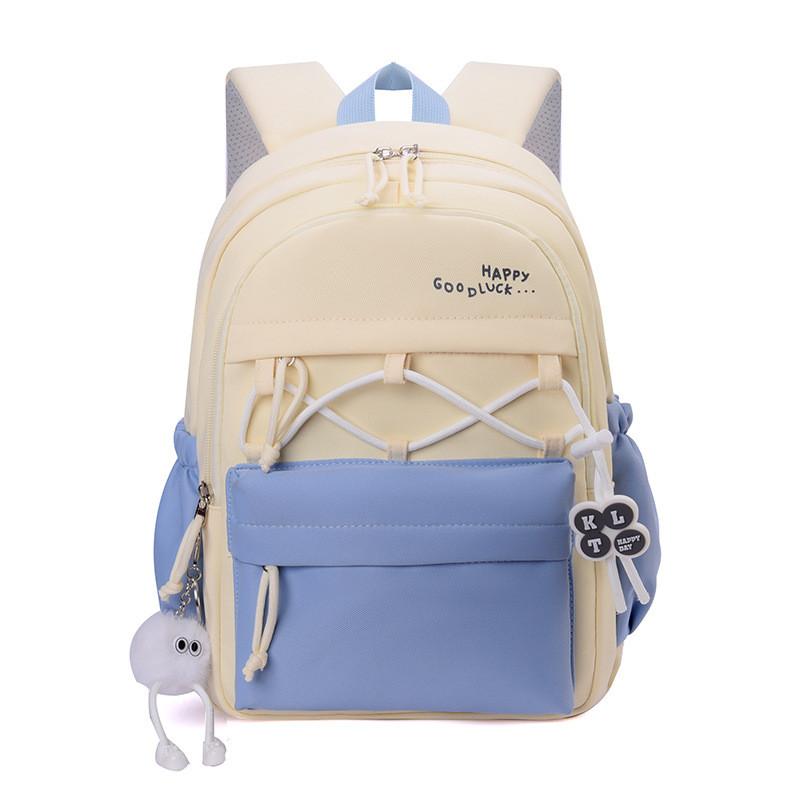 Oxford Fabric Kids School Backpack With Letter Pattern For First Grade Students