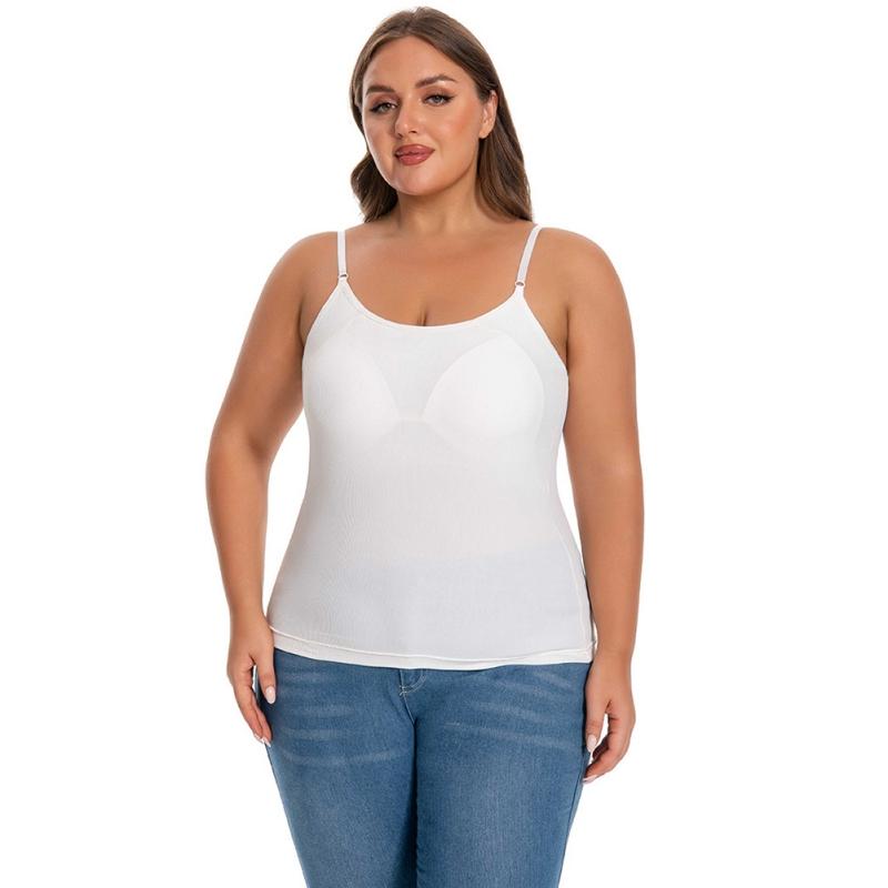 Women Large Size Camisole Adjustable Strap Vest Sleeveless Top