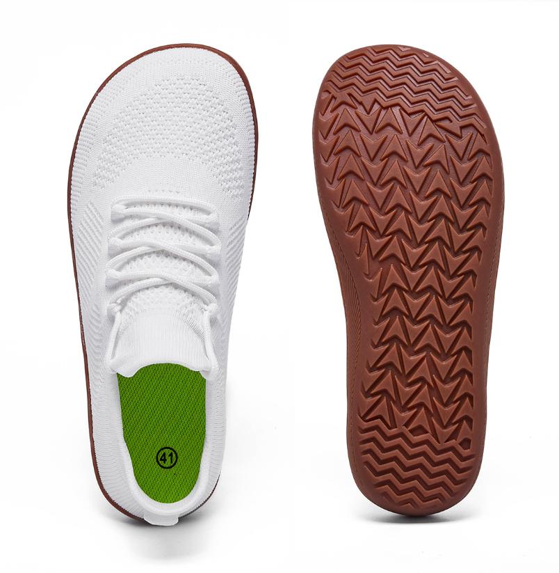 Nieuwe Brede Teen Barefoot Schoenen Dames Minimalistische Wandelsneakers Schoenen | Nul Drop Zool | Ademend Mesh 37 white