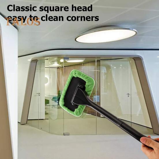 3Pcs Windshield Cleaning Wand Auto Window Cleaner Long Handle Easy To Use Portable Windshield Cleaning Tool with Reusable Cloth Pads