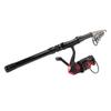 Fishing Pole Kit Complete with Telescopic Black Short Sea Pole Fishing Rod and Reel Combo for Outdoor