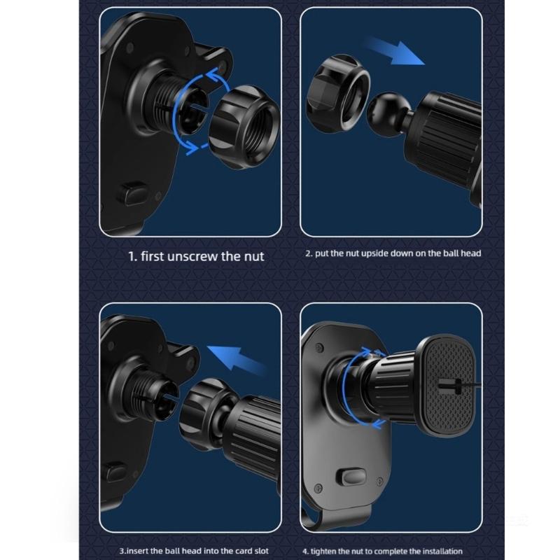 360 Degree Rotating Car Phone Holder Air Vent Mount Mobile Phone Stand Air Outlet Phone Holder Bracket Easy Installation