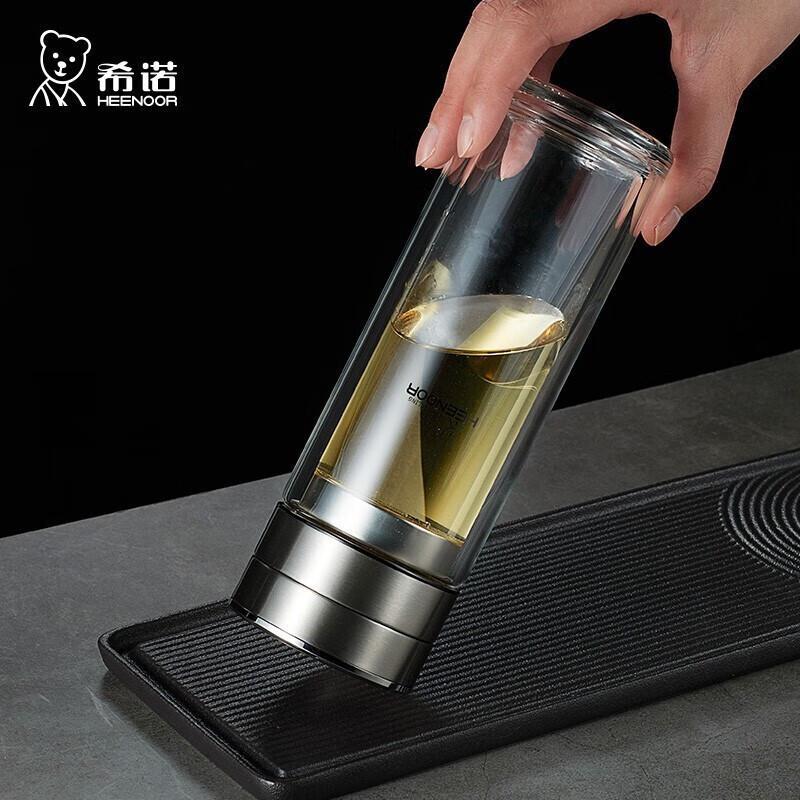 HEENOOR Double-Layer Glass Tea Infuser Bottle