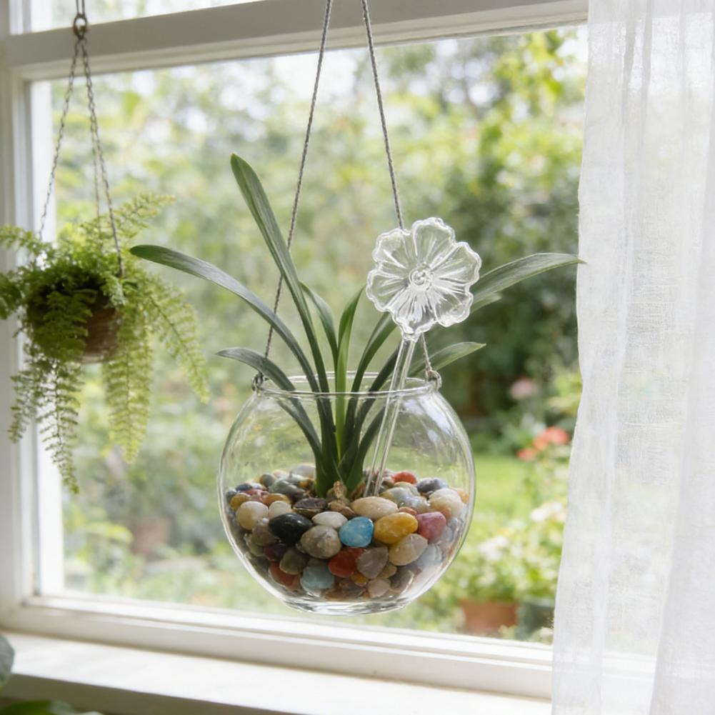 Flower Shape Automatic Plant Watering Device Automatic Plant Waterer Self Watering Bulb Glass Indoor Outdoor Vacation Plant Care