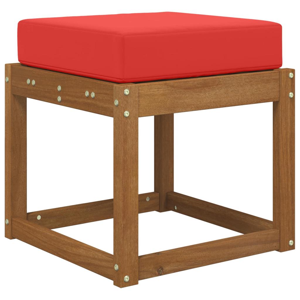 Outdoor Seat Cushion Red 40 x 40 x 8 cm 100percent Polyester