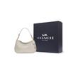 Coach Cary 28 Solid Color Zipper Metal Buckle Classic C Logo Pebble Leather Shoulder Crossbody Bag Large Women Bags White CC437-B4HA