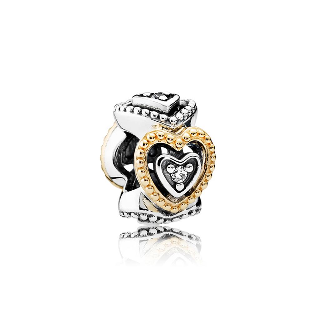 Pandora Vintage Hollow Heart Pendant Unisex pendant 791975CZ Cut-Out, Vintage Heart