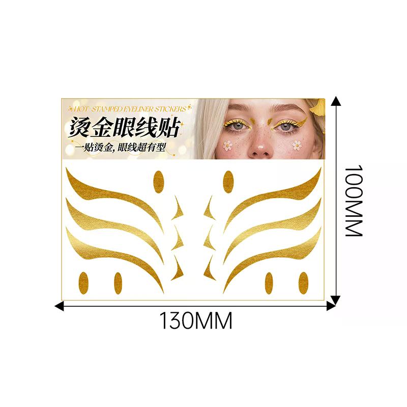 Glitzer Aufkleber Gesicht Eyeliner Tattoo Flash Gold Temporäre Tattoos Wasserdichte Make-up Abziehbilder Für Mädchen Party Musikfestival