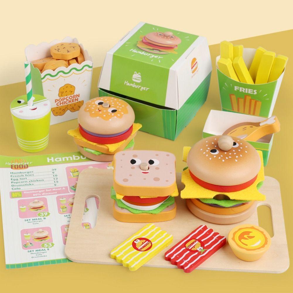 Hamburger Sandwich Pretend Play Kitchen Food Toys Cooking Role Play Toys Educational Play