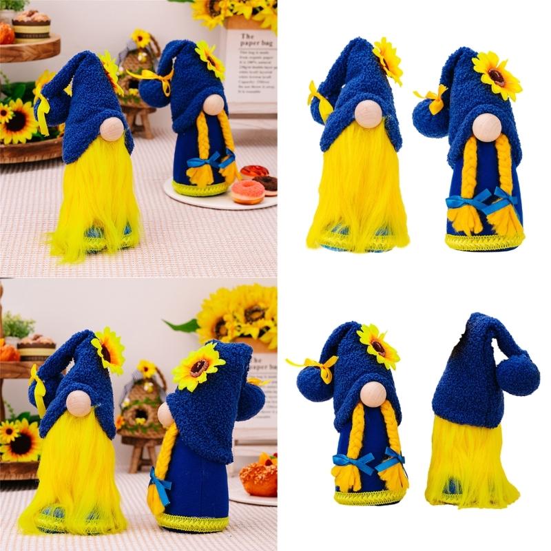 Sunflowers Gnomes Plushie Sunflowers Gnomes Swedish Tomte Scandinavians Figurins Spring Kitchen Tiered Tray Decors