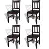 Day and Night - Day and Night Dining Chairs 4 Units Dark Brown Pine Wood