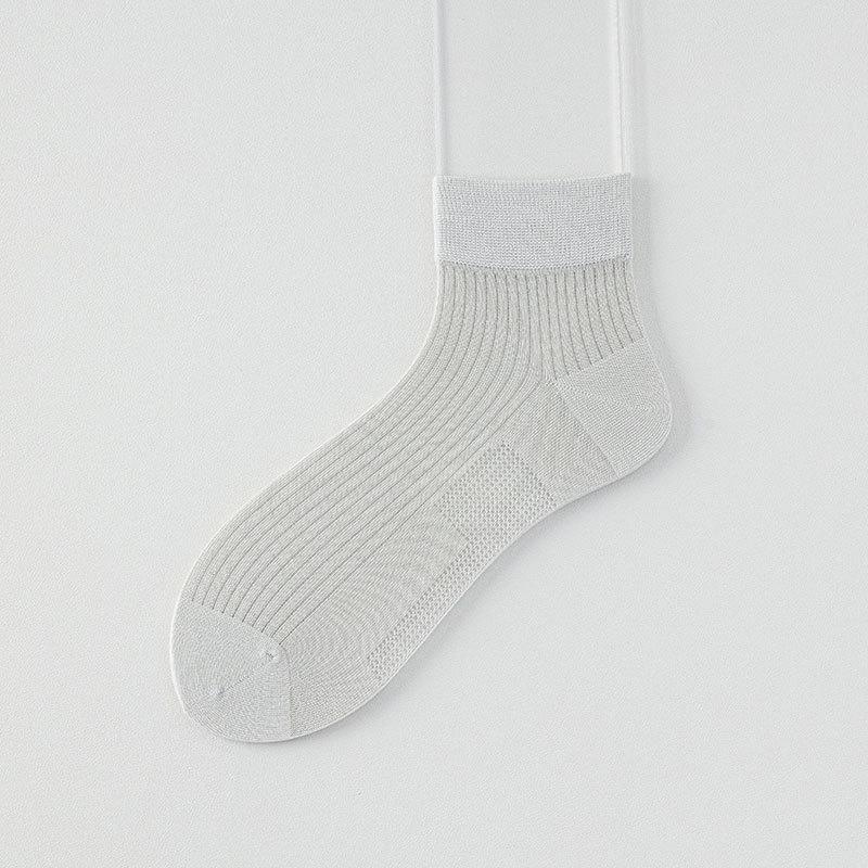 Men's Summer Ultra Thin Pure Color Deodorant Breathable Sweat Absorbing Boneless Socks