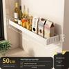 White Wall-Mounted Kitchen Rack: No-Drill Seasoning, Knife, and Chopsticks Organizer
