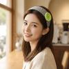 Wide Brim Dopamine Hair Hoop Non Slip Oversized Button Hairband Polka Dot Headband  Makeup