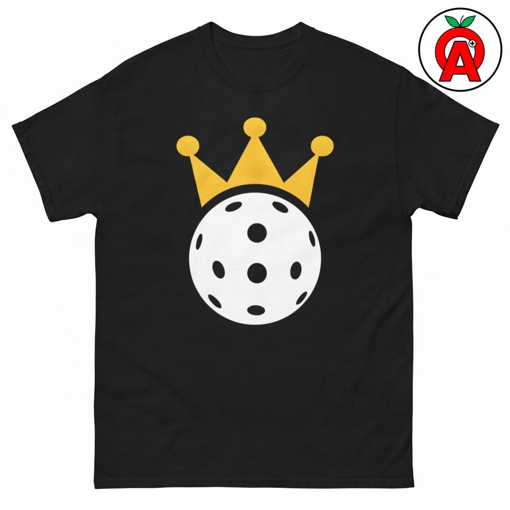 Pickleball King T-Shirt, Crown Graphic Shirt, Royal Classic TShirt, Sport Casual Top, Player Crew Neck Tee, Game Unisex Shirt