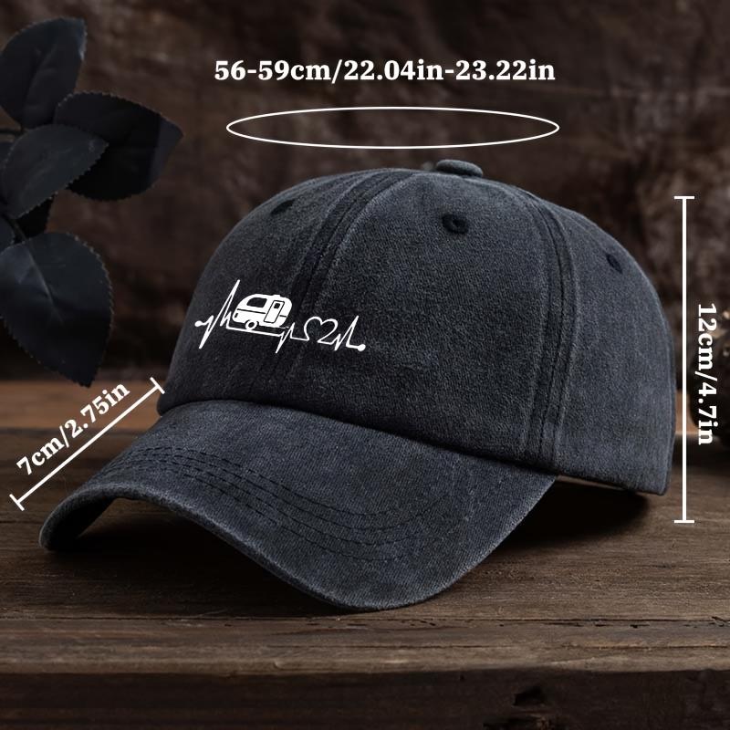 Fun Heartbeat Car Print Baseball Hat Fashionable Versatile Peaked Cap Men's Outdoor Hat