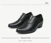 Men's Trendy High-Heeled Leather Shoes for Weddings and Banquets - Size 37, Zipper, Hairdresser Style
