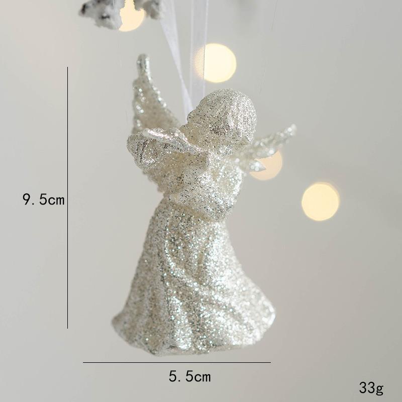 1Pcs Christmas Decoration Glitter Angel Hanging Xmas Tree Pendant Ornament for Home Decor New Year Gifts Navidad Accessories