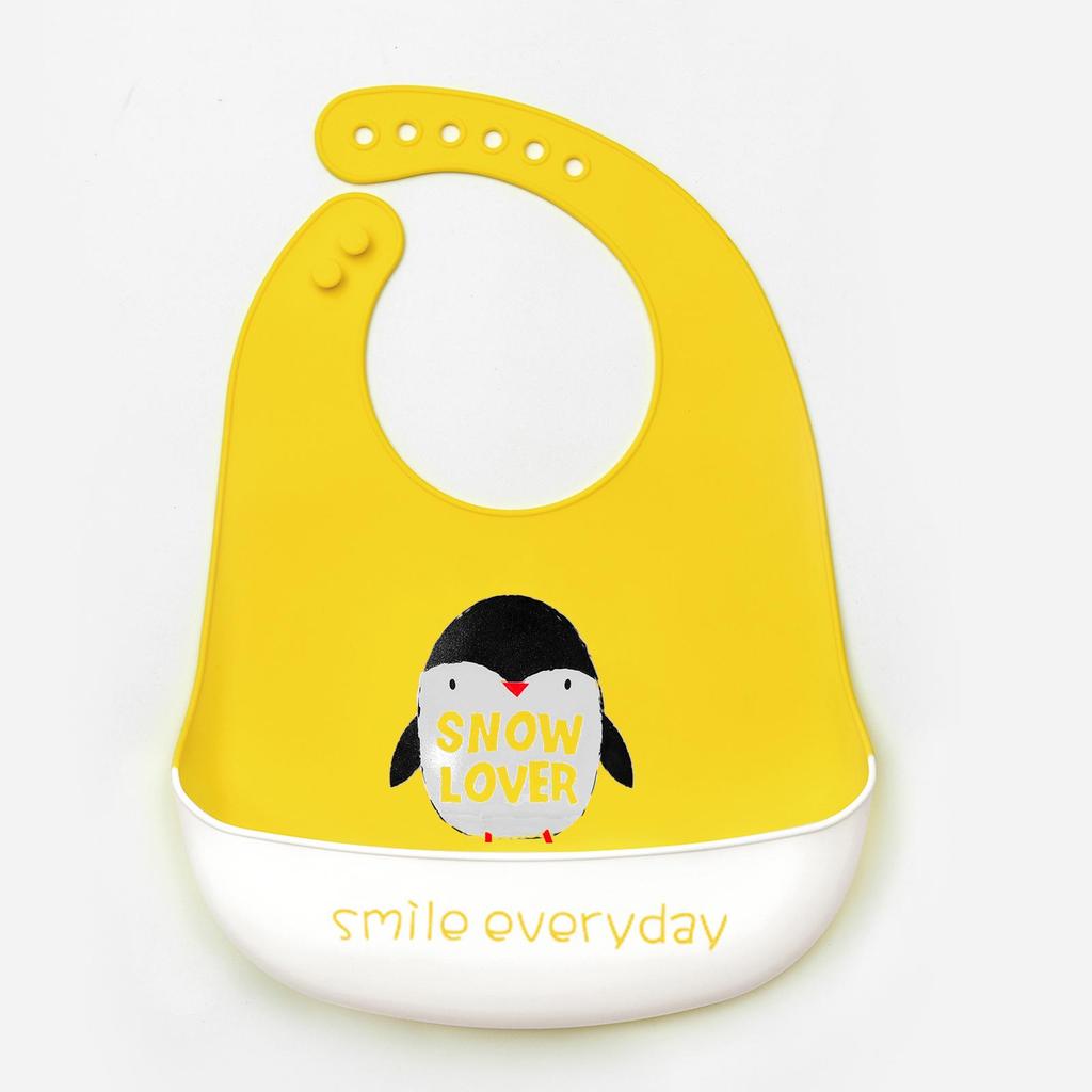 Babador de silicone à prova d'água para bebês - Babador de arroz descartável grande
