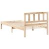 Brown Bed Frame with Headboard 75 x 190 cm Solid Pine Wood