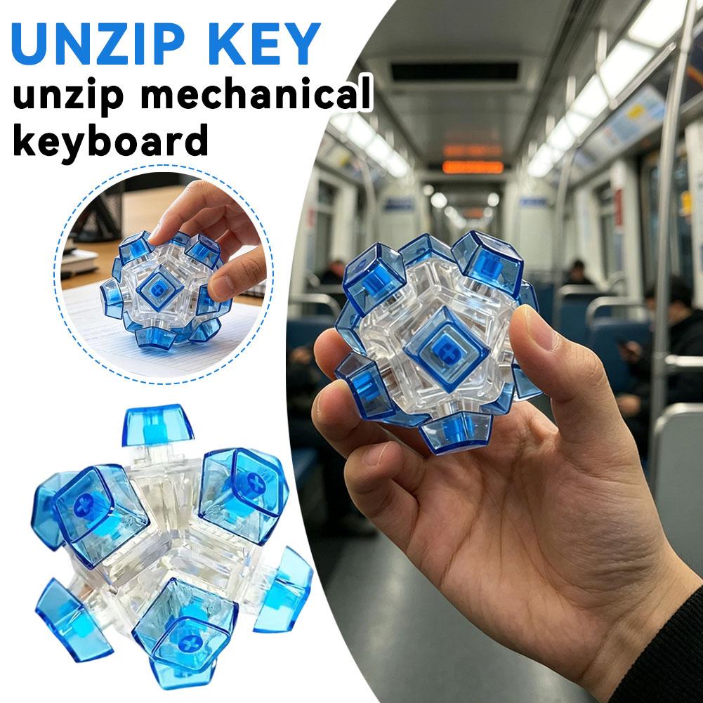 12 kláves Relaxační kouzelná kuličková klávesnice Klávesa Fidget Tlačítko pro úlevu od stresu Prstová klávesnice Krytka klávesy Keycap Kancelářská stolní hračka Hračka pro dospělé