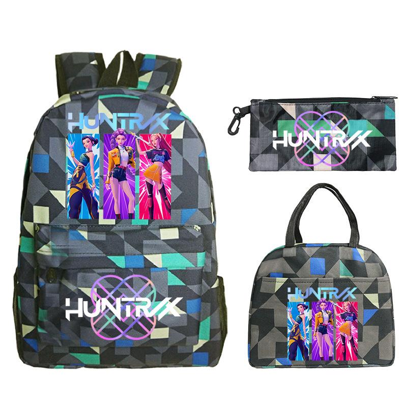 Kpop Peripheral Printing Student Schoolbag Fashionable Large Capacity Casual Backpack Three-Piece Set