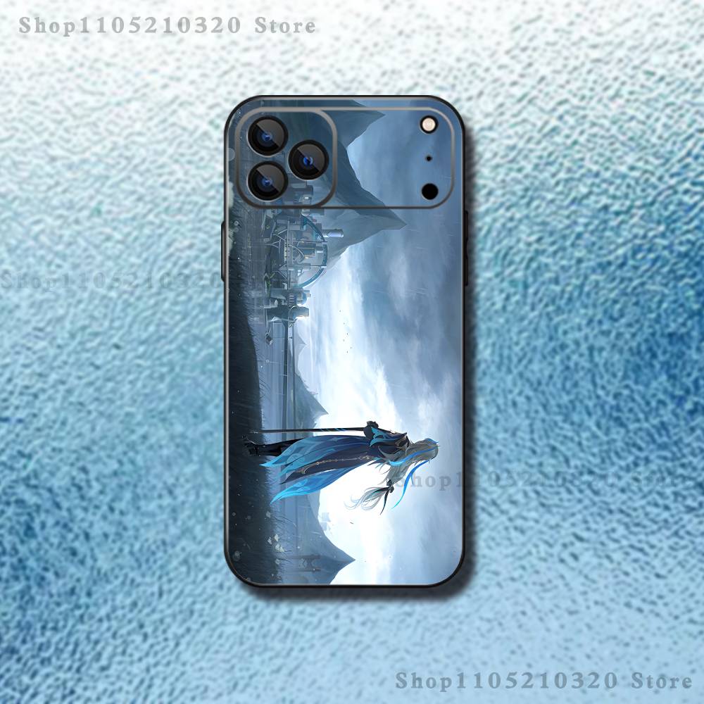 Genshin Impact N-Neuvillette Phone Case For iPhone 17,16,15,14,13,12,11,Pro,Max,Plus,E,SE4,Air,Mini Black Soft Funda