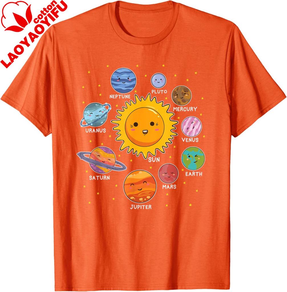 Solar System Planet Space Planets Boys Girls Toddlers TShirt Science Fiction Crewneck Short Sleeved Unisexs Printed Tee
