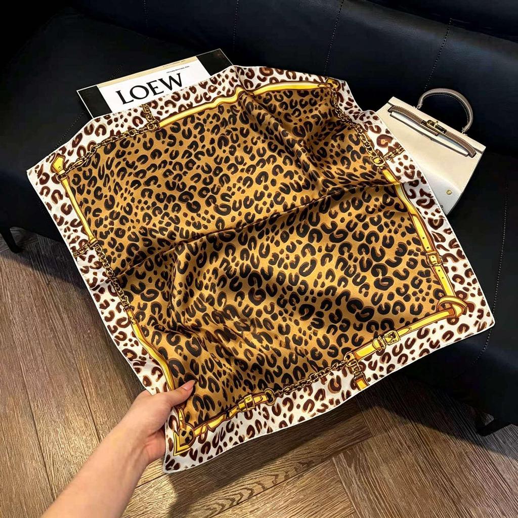 Elegant Silk-Style Square Scarf: Fashionable, Professional Decorative Shawl for Women