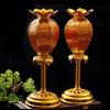 H24cm Aluminum gilded palace candlestick Buddhist temple supplies temple Household Sacrifice feng shui blessing