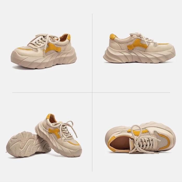 Johnature Lightweight Breathable Mesh Shoes Versatile Sports And Leisure Mixed Colors Women's Shoes