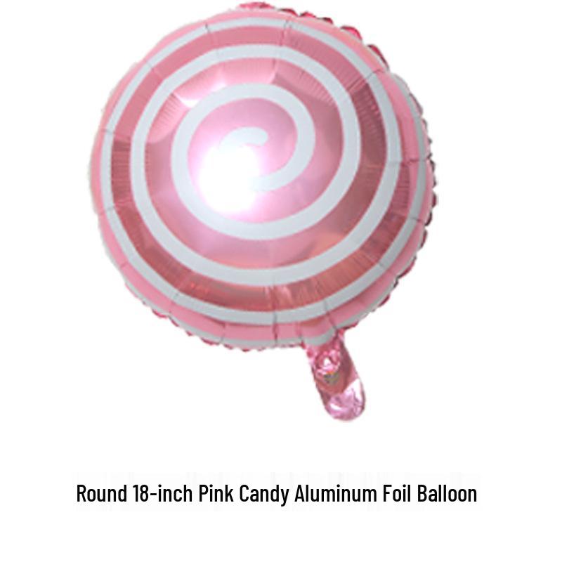 18" Aluminum Foil Pinwheel Candy Lollipop Balloon - Birthday & Christmas Party Decoration