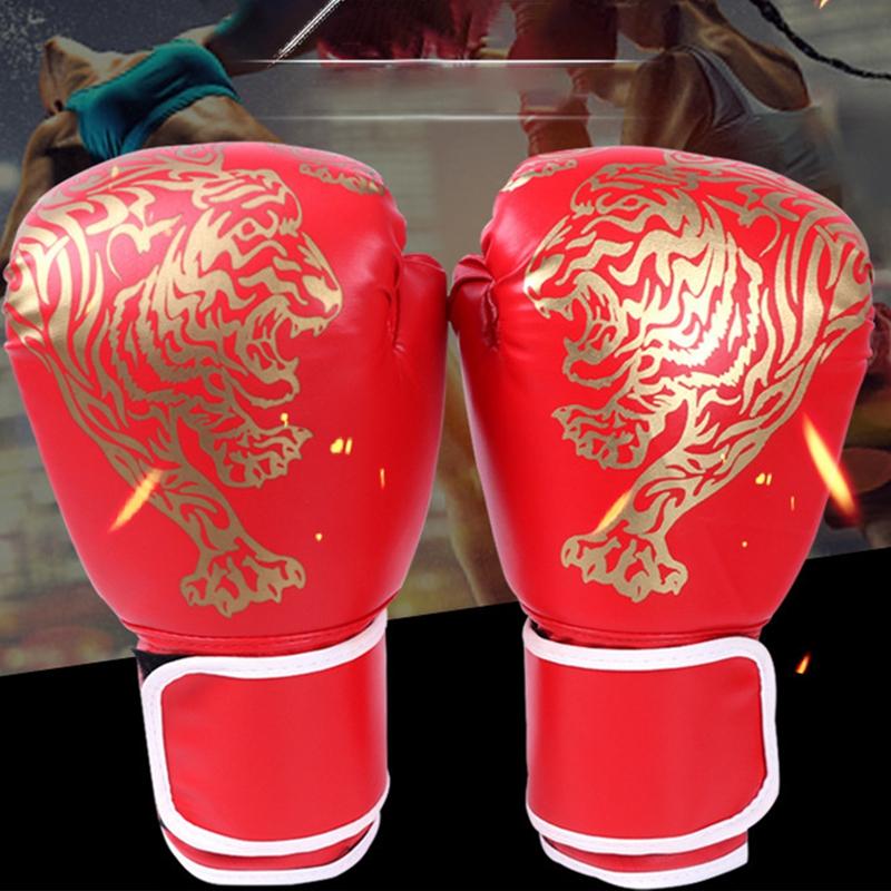 Boxerské rukavice Profesionální Tiger Prodyšné PU Kožené Flame rukavice Sanda Box Muay Thai rukavice Muay Thai Boxerské rukavice