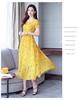 2024 Summer Ice Silk Floral Long Swing Dress for Women - Slimming, Long Sleeve, Casual Elegance