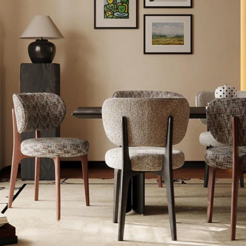 Nordic Solid Wood Dining Chair, Scandinavian Style Wooden Side Chair for Kitchen, Minimalist Accent Chair with Backrest