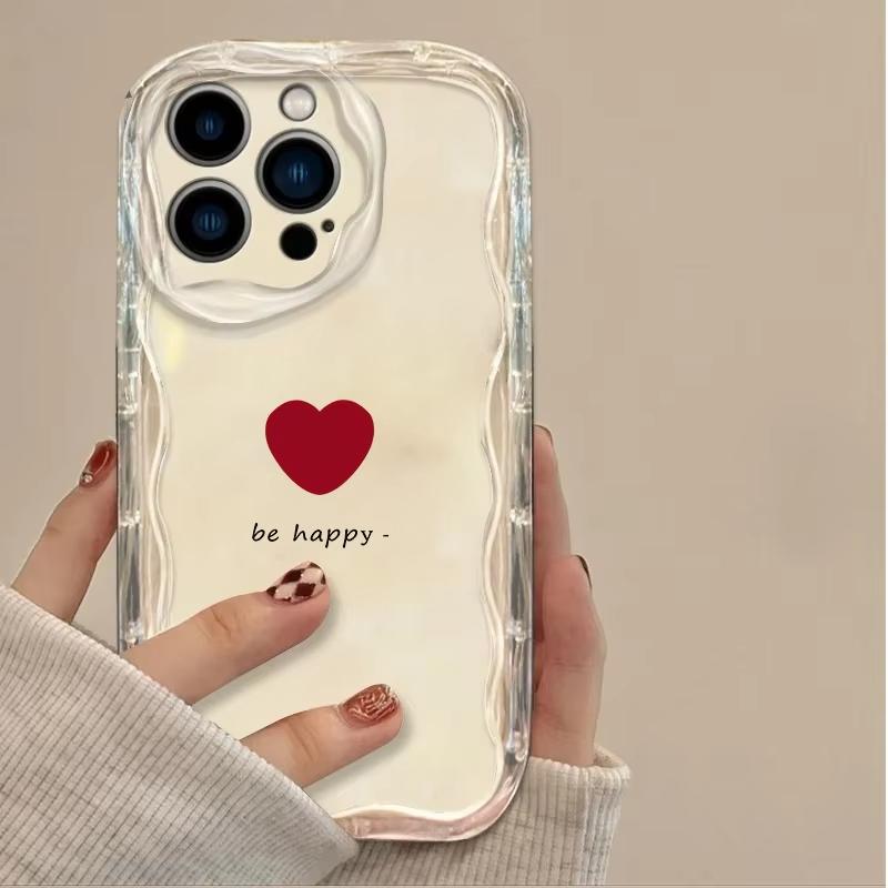 Wavy Edge Love Heart Leaves Phone Case For Samsung Galaxy S26 S24 S25 S23 Ultra S22 S21 S20 Plus FE Clear Soft Silicone Cover