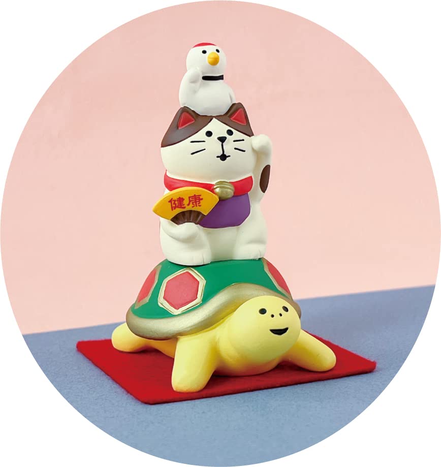 Decor Corporation concombre Crane and Turtle Lucky Cat Size Approx. W4.4 D7.2 H8 ZCB-86111