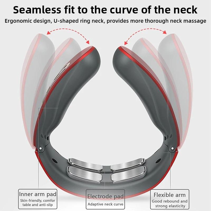 Intelligent Electric Neck Massager 6 Modes 9 Adjustable Speeds Neck and Shoulder Massage Relieves Fatigue Automatic Heating