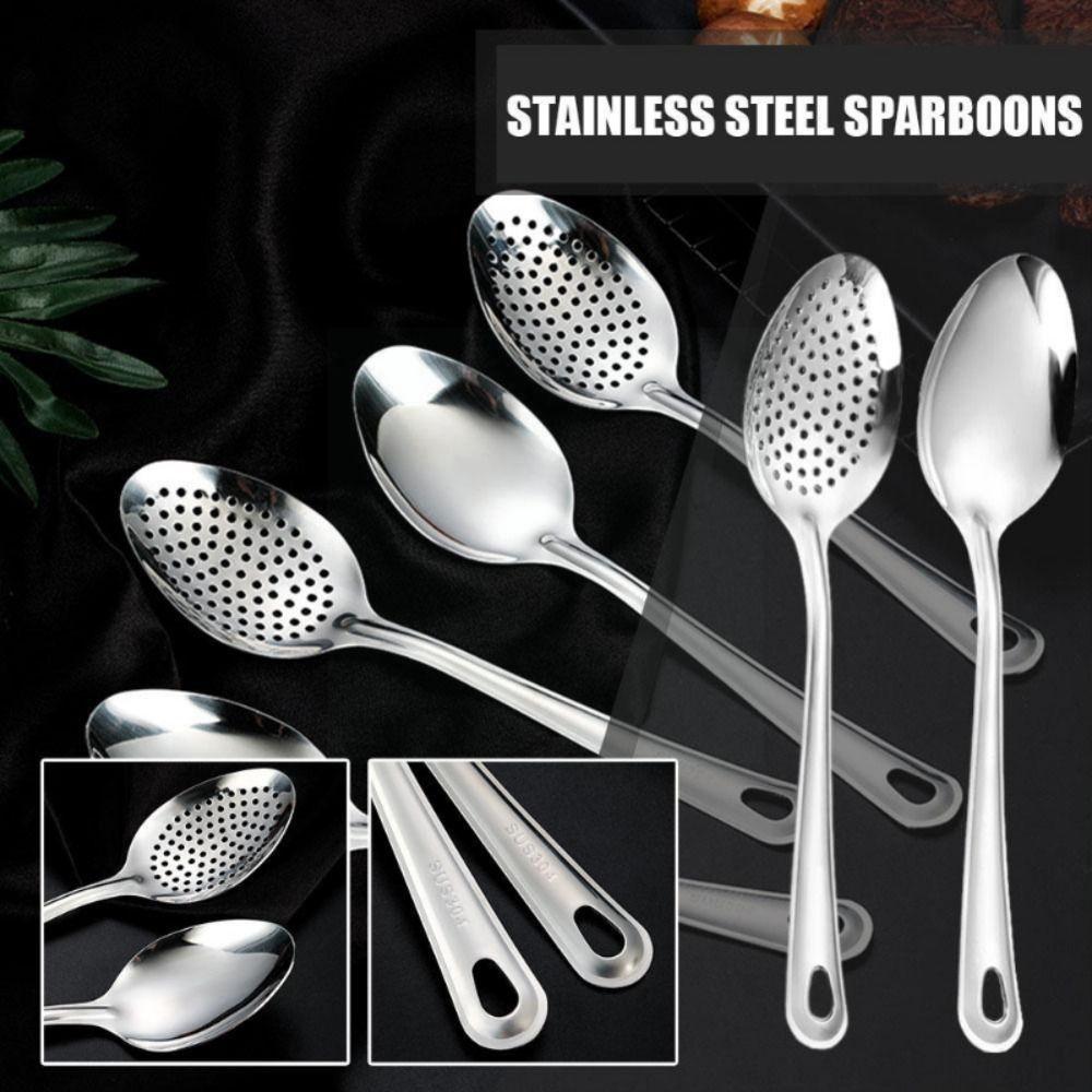 Perforated Colander Spoon 304 Stainless Steel Serving Spoon Quality Strainer Spoon  Hotel
