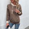 TEMU 2026 Autumn Women's Color Block Pullover Hoodie