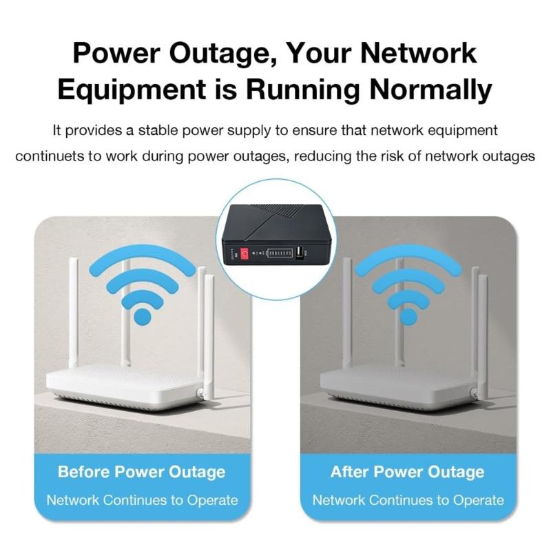 Multifunctional UPS Power Backup 10000mAh/12000mA Intelligent Home Backup Battery with Safety Protections Feature