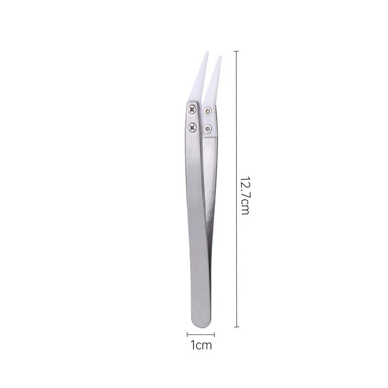 

Ceramic Tipped Stainless Steel Tweezers Tips Heat Pointed Resistant Tweezer Electronic Soldering Tweezers Fine Pointed Tip Small-bend