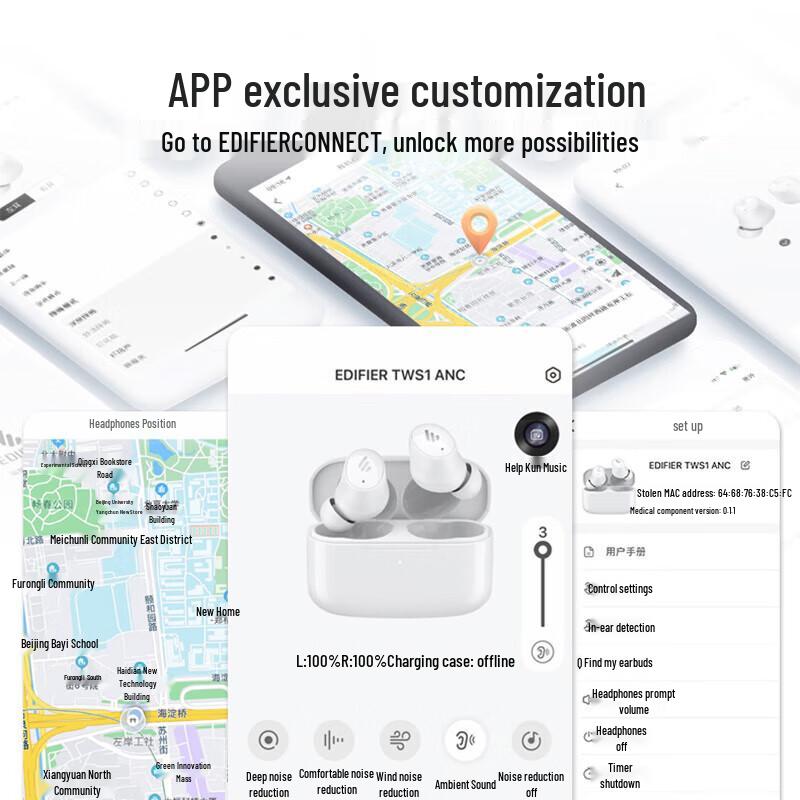 EDIFIER TWS1 ANC True Wireless Earbuds