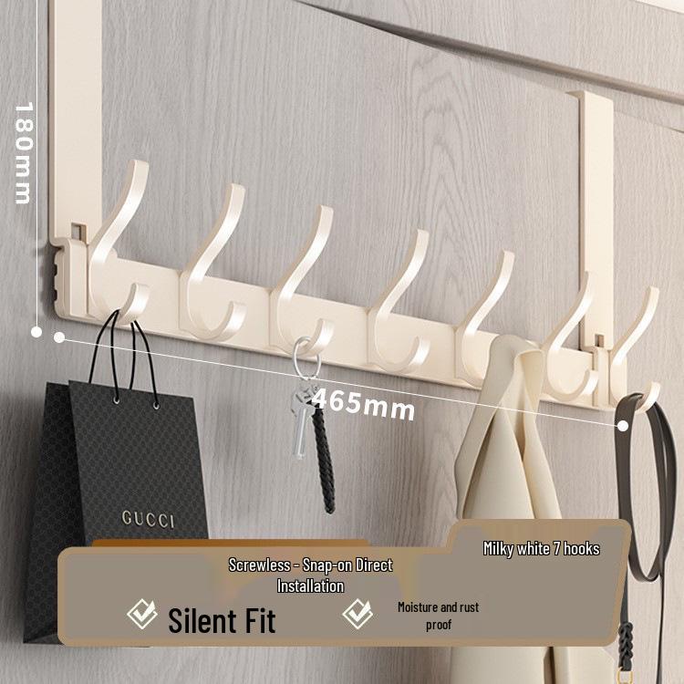 Over-the-Door Coat Rack & Shelf Combo - No-Drill Hanger for Bedroom & Doorway