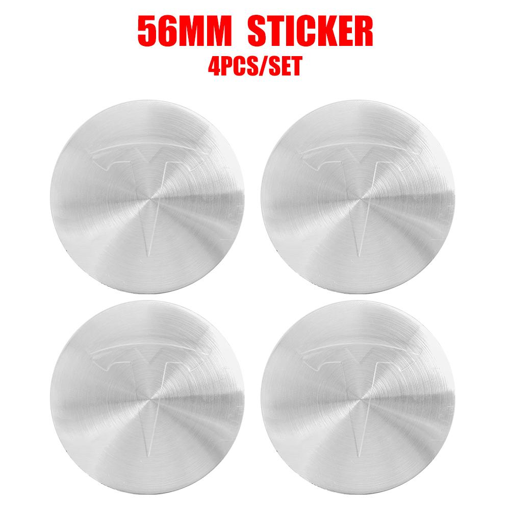 4pcs 56/60mm Car Wheel Center Cover Sticker Tire Hub Cap Badge Covers For Tesla Model 3 Model S Model X Model Y Coil Accessories
