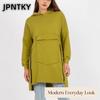 JPNTKY Women's Fashion Casual Solid Color Print Autumn Winter Long Sleeve Hoodie Dress