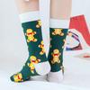 Creative Christmas Socks Cartoon Snow Tree Mid-Calf Cotton Blend Casual Men Women