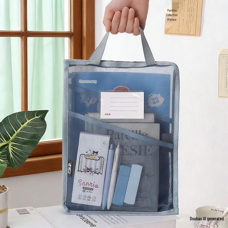 Popular L-Shaped Zippered File Bag - Student Organizer for Books and Papers