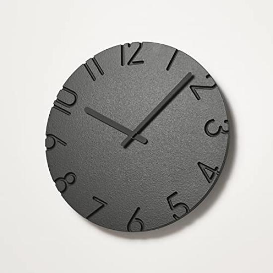 Lemnos Wall Curved Colored Black BK Lemnos Large Clock, Analog, NTL16-07